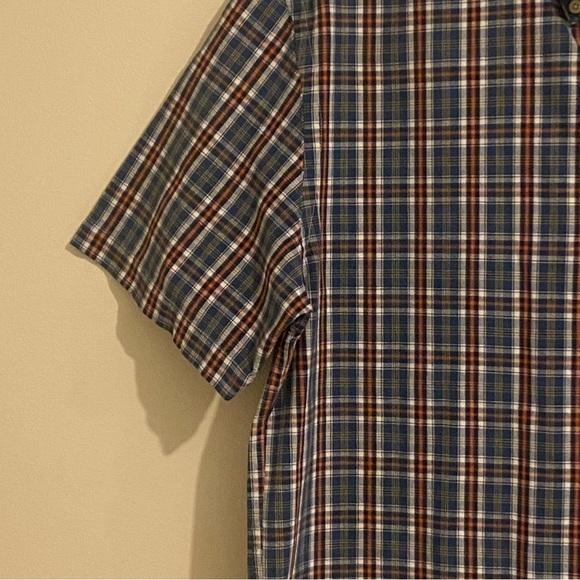Abercrombie & Fitch Blue Red Plaid  Short Sleeve Button Down Shirt M Cotton - Picture 5 of 11